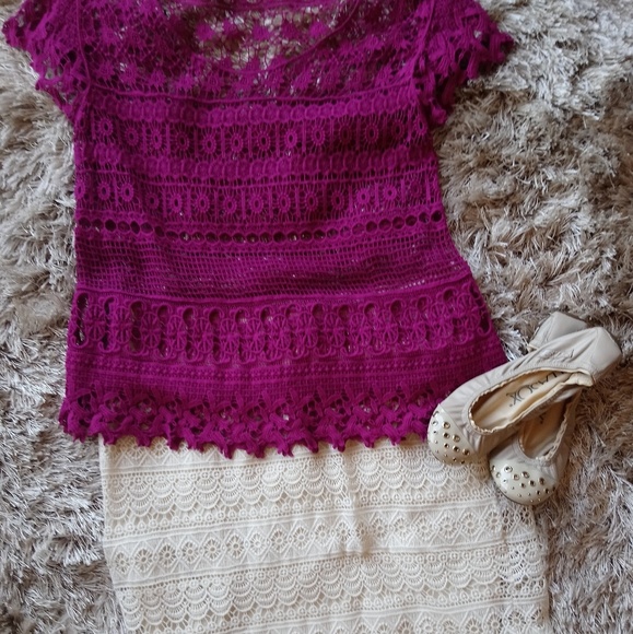 ➕💋EUC Maurices Cream Lace Skirt. - Picture 2 of 4